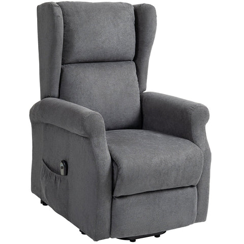 Rootz Electric Recliner Chair with Stand-Up Aid - TV Armchair - Linen Fabric - Remote Control - 72.5cm x 94cm x 109cm