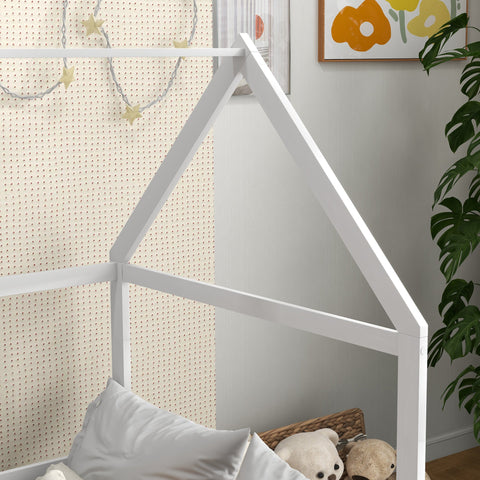 Rootz Children's Hut Bed - Tree House Bed - Kids Bed - Fall Protection - Secure Railings - 196L x 97.5W x 135H cm