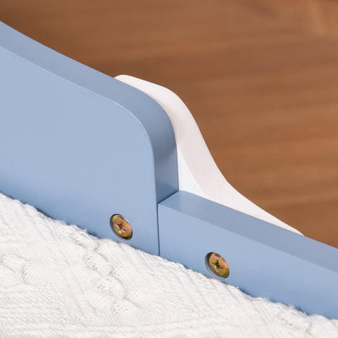 Rootz Children's Bed 3-6 Years - Toddler Bed - Kids Cot - Safety Features - 143 x 74 x 59 cm - Blue White Star Design