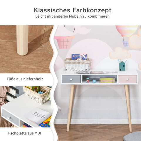 Rootz Children's Desk with Drawer - Kids Table - Multicolored Desk - Encourages Learning - 100 x 48 x 76.5 cm