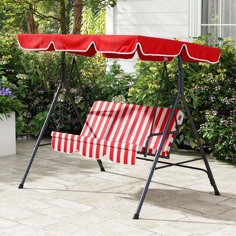 Rootz Garden Swing 3-Seater - Outdoor Patio Swing - Relaxing Lounge - Adjustable Roof - 1.72m x 1.10m x 1.53m