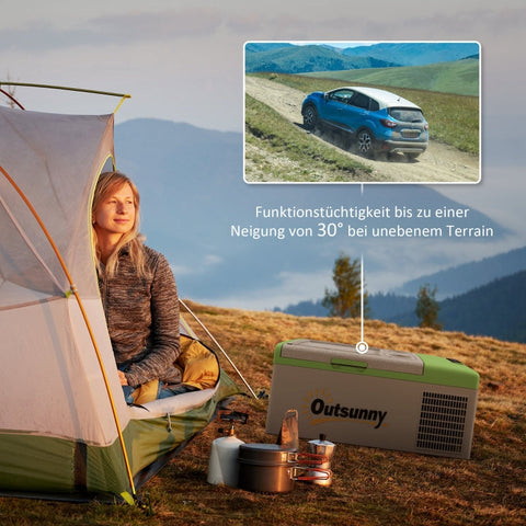 Rootz Portable Cooler Fridge - Car Fridge - Camping Refrigerator - 16L - -20℃ to 10℃ - 60cm x 32cm x 26cm