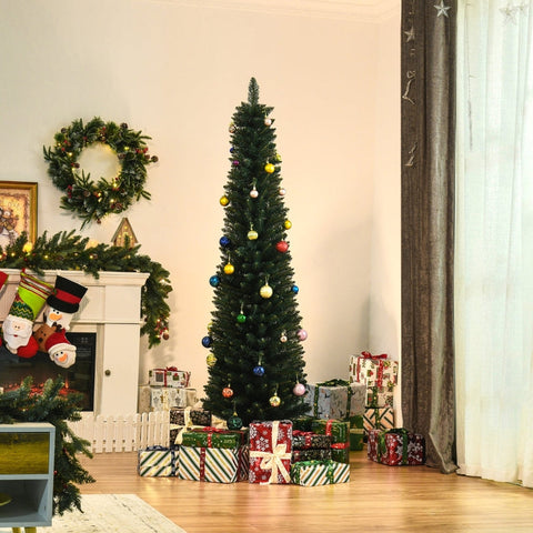 Rootz Christmas Tree - Lifelike - Slim Design - Easy Assembly - 180cm Height - Ø56x180 cm - Realistic 380 Branches - Sturdy Steel Base