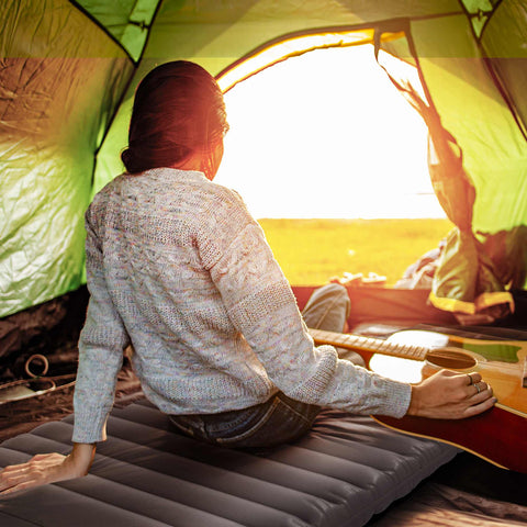 Rootz Air Mattress for Camping - Foldable Mattress - Self-Inflating Bed - Waterproof - 195cm x 70cm x 10cm