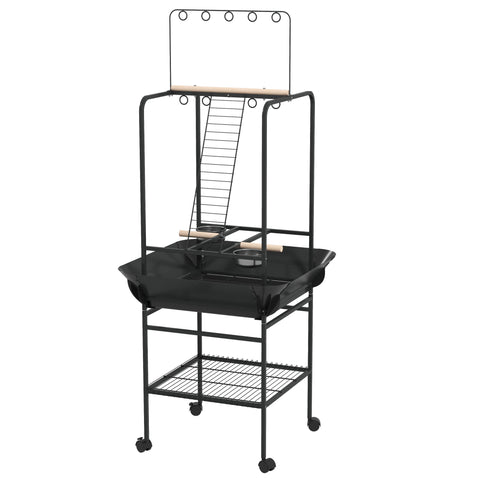 Rootz Bird Playground on Wheels - Avian Activity Center - Parrot Playstand - Portable Fun - 62.5cm x 62.5cm x 155cm