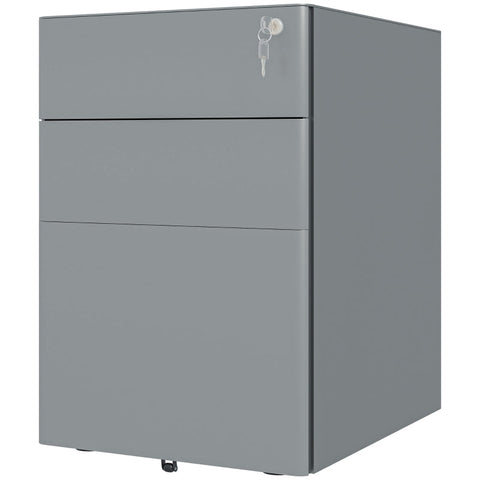 Rootz Office Rolling Container - Filing Cabinet - Storage Organizer - Steel Durability - 39cm x 48cm x 59cm