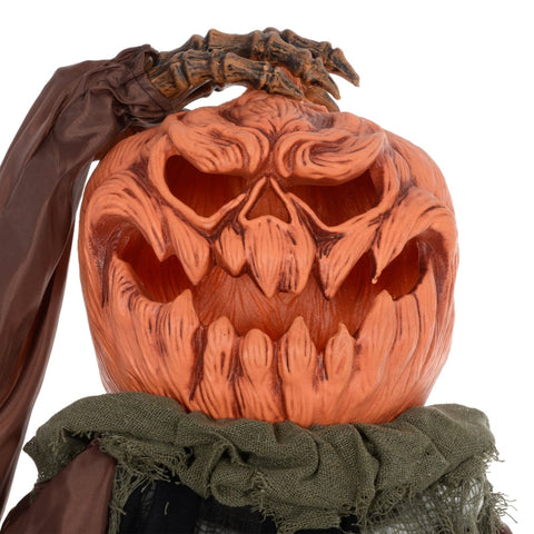 Rootz Animated Halloween Decoration - Skull Pumpkin Ghost - Pop-Up Head - Glowing Eyes - Eerie Howls - Easy Assembly - 65cm x 20cm x 183cm