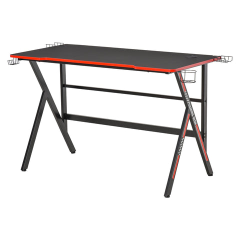 Rootz Racing Gaming Desk - Gamer Desk - Computer Desk - Carbon Fiber Finish - Headset & Speaker Mounts - 120cm x 60cm x 76cm