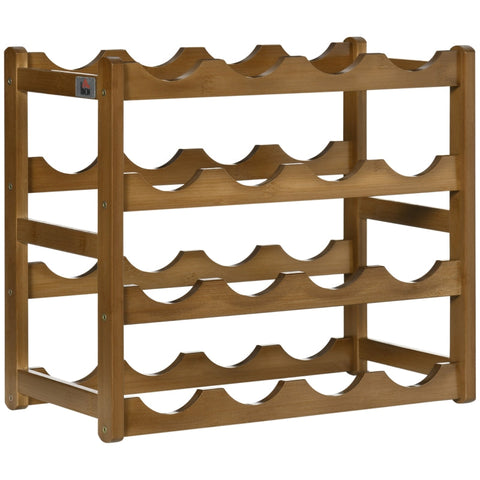 Rootz Bamboo Wine Rack - Bottle Holder - Wine Organizer - Space-saving Design - 43L x 23.5W x 38H cm