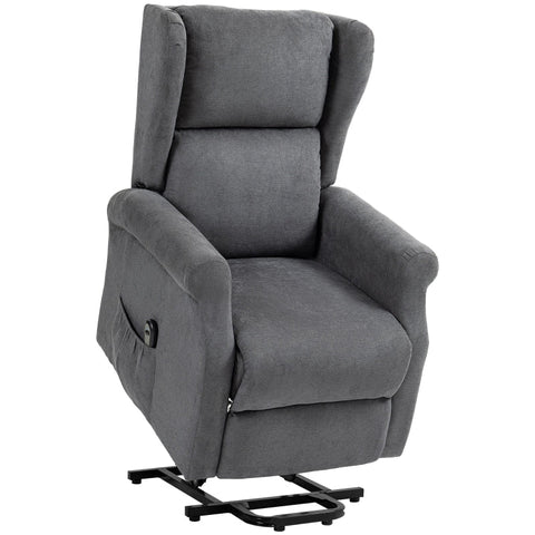 Rootz Electric Recliner Chair with Stand-Up Aid - TV Armchair - Linen Fabric - Remote Control - 72.5cm x 94cm x 109cm