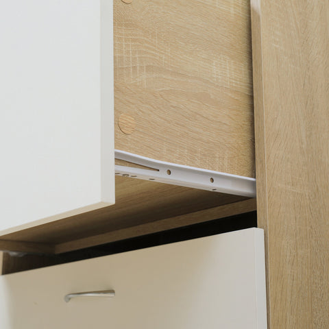 Rootz Kitchen Buffet Cabinet - Multi-Purpose Storage - Modern Kitchen Cupboard - Large Worktop - 60 x 38 x 168 cm - MDF - White