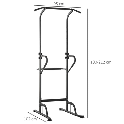 Rootz Multifunctional Training Station - Pull Up Bar - Roman Chair - Full Body Workout - 98cm x 102cm x 180-212cm