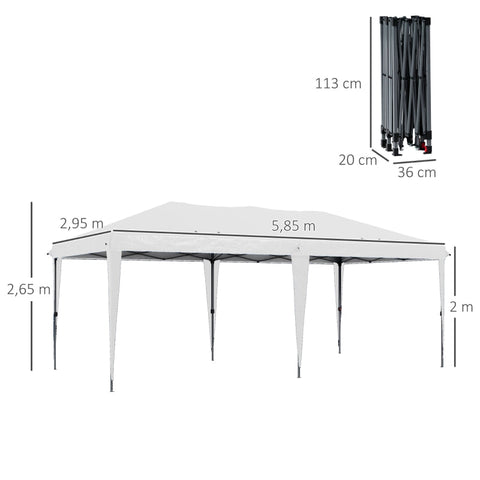 Rootz Pop-Up Tent - Outdoor Canopy - Event Shelter - UV Protection - Spacious Design - 5.85m x 2.95m x 2.65m