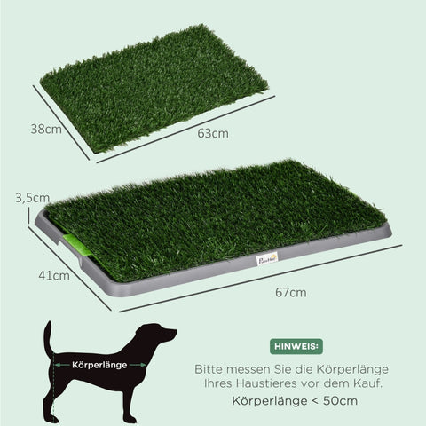 Rootz Dog Toilet - Artificial Grass - Drip Tray - Easy Clean - Puppy House Training - Indoor Outdoor - for Dogs up to 50cm - 67cm x 41cm