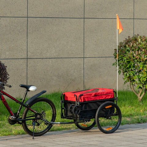 Rootz Transport Trailer & Handcart - Cargo Trailer - Bike Cart - Smooth Ride - 130cm x 64cm x 64/103cm