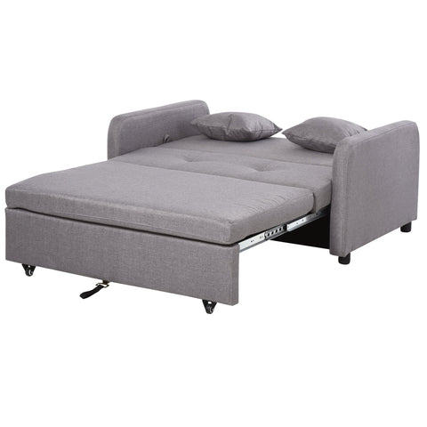 Rootz Sofa Bed for 2 People - Convertible Couch - Sleeper Sofa - Storage Space - Grey - 136L x 92W x 84H cm