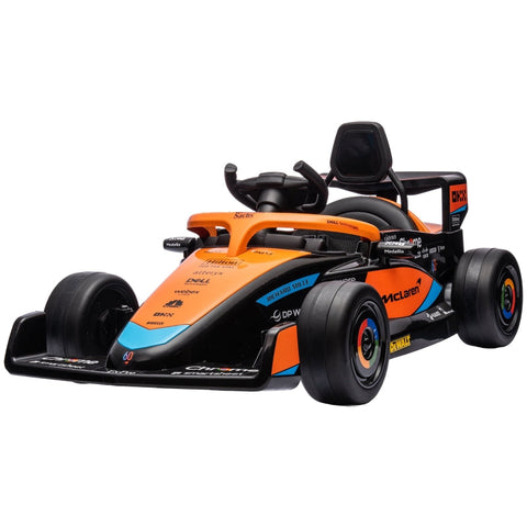 Rootz McLaren Licensed Electric Car for Kids - Formula 1 Car - Dual Motors - Aerodynamic Design - Horn, USB, Music - Remote Control - 115cm x 67cm x 50cm