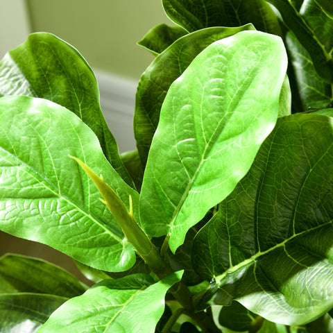 Rootz Set of 2 Artificial Plants - Fiddle Leaf Fig - Ficus Lyrata - Flawless Reality - Height 180cm with Pot - Ø17.5 x 14.5H cm