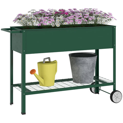Rootz Raised Garden Bed - Elevated Planter Box - Metal Plant Pot - Back-Friendly Design - 109cm x 44cm x 80cm