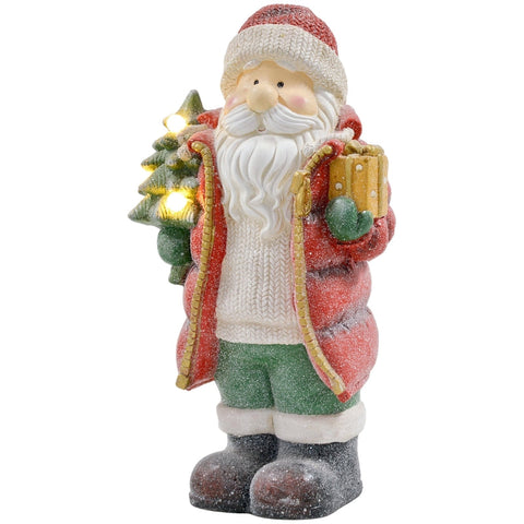 Rootz Santa Claus Christmas Decoration - Holiday Decor - LED Lights - Battery Operated - Festive Atmosphere - 26.5cm x 21cm x 50cm