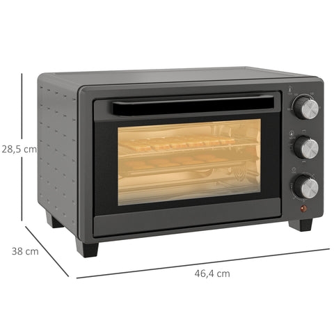 Rootz Mini Oven Toaster - Compact Oven - Countertop Oven - 21L Capacity - Versatile Cooking - Stainless Steel - 46.4cm x 38cm x 28.5cm