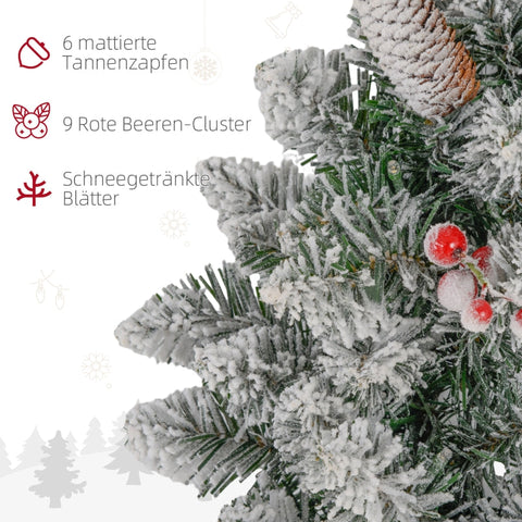 Rootz Christmas Wreath - Artificial Pine Wreath - LED Lights - Snowy Tips - 210 Tips - 50 Warm White Lights - Ø60cm x 10cm