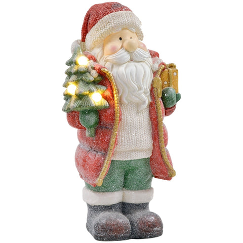 Rootz Santa Claus Christmas Decoration - Holiday Decor - LED Lights - Battery Operated - Festive Atmosphere - 26.5cm x 21cm x 50cm