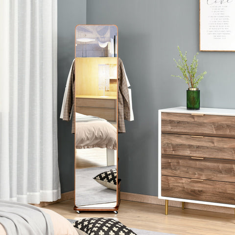 Rootz Standing Mirror - Dressing Mirror - Bedroom Mirror - Easy Mobility - 40cm x 44.5cm x 170cm