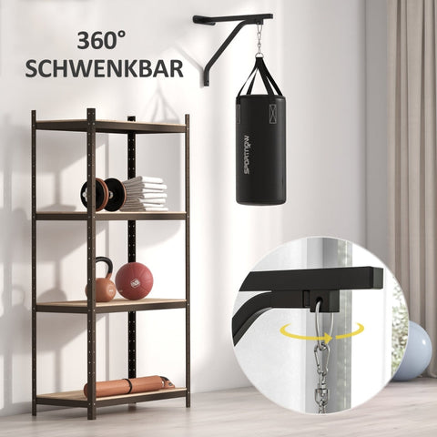 Rootz Punching Bag Set - Boxing Kit - Heavy Bag - Hanging Punching Bag - Sand/Fabric Fillable - 90cm x 30cm - Wall Mounted - Steel Frame