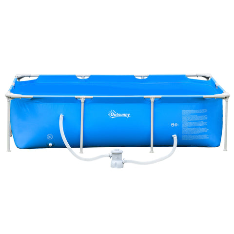 Rootz Rectangular Pool - Above Ground Swimming Pool - Metal Frame Pool - Easy Installation - 252L x 152W x 65H cm
