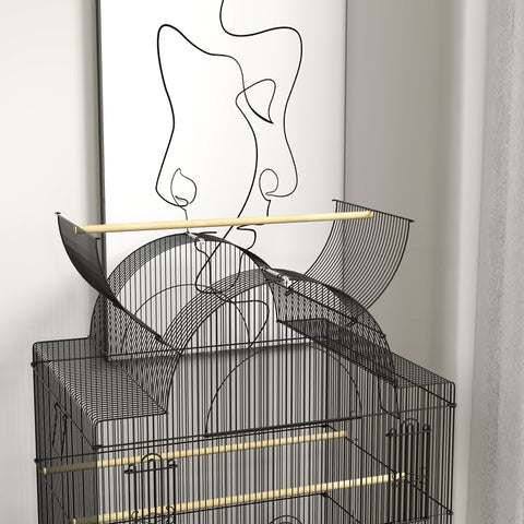 Rootz Mobile Bird Cage - Canary & Budgie Habitat - Durable Metal Mesh - Smooth Mobility - 63cm x 53cm x 144cm