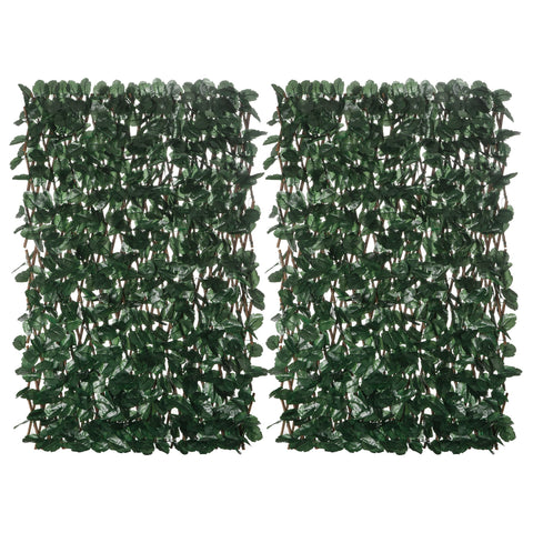 Rootz Artificial Leaf Fence Panels - Privacy Fence - Expandable Mesh - Realistic Ivy Look - 295 x 70 cm