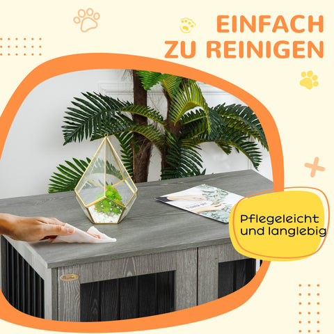 Rootz Dog Crate - Pet Crate - Dog Kennel with Lock - Secure Design - 85 x 55 x 75 cm - Grey