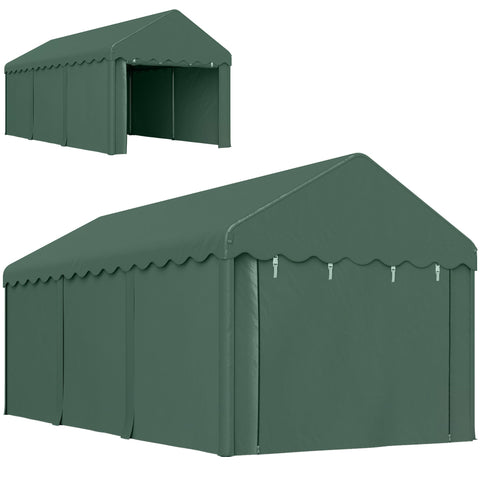 Rootz Carport Vehicle Shelter - Portable Garage - Tent Garage - UV Resistant - 594x300x280cm - Spacious Protection for Cars and Boats