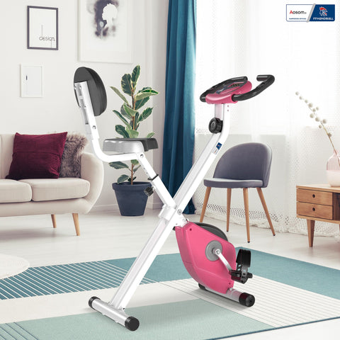 Rootz Foldable Exercise Bike - Compact Fitness Bike - Magnetic Bike - Adjustable Saddle/Backrest - 43cm x 97cm x 109cm