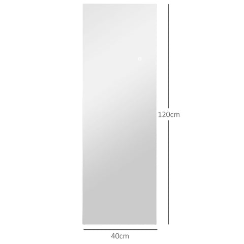 Rootz Full Length LED Mirror - Dimmable - Frameless - Touch Control - Enhance Room - 40cm x 120cm