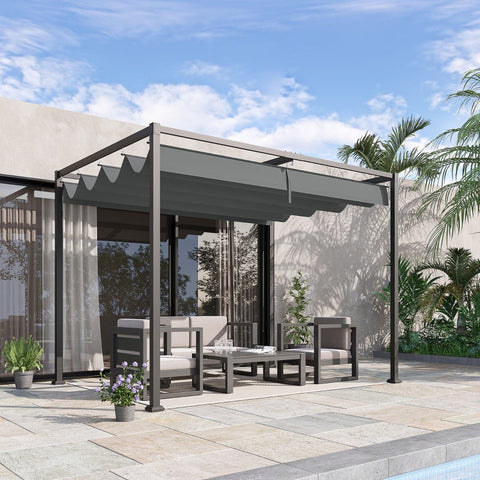Rootz Pergola Gazebo Patio Canopy - Outdoor Pavilion - Sun Shelter - UV & Water Resistant - 298cm x 213cm x 221cm - Metal & Polyester