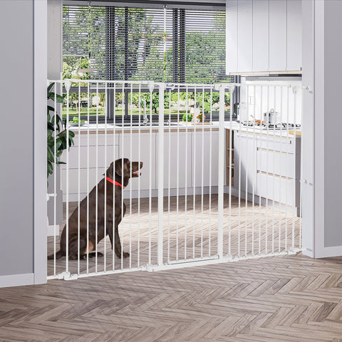 Rootz Safety Gate for Dogs - Pet Barrier - Dog Fence - Double Locking - Foldable Design - 206cm x 120cm