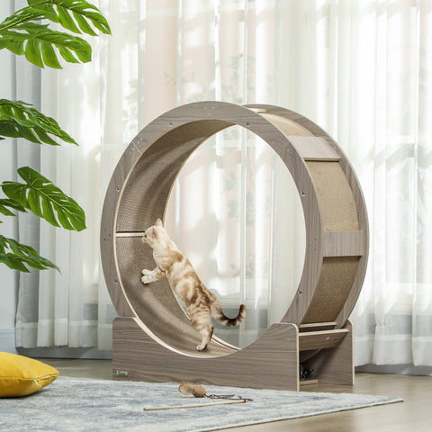 Rootz Cat Wheel - Cat Balance Bike - Cat Exercise Wheel - Supports Healthy Exercise - 91cm x 33.5cm x 94cm - Brown