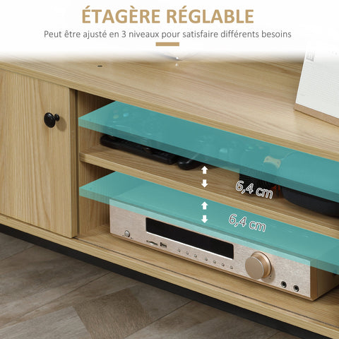 Rootz TV Stand - Entertainment Center - Modern Media Unit - Sliding Door - 3 Compartments - 2 Cable Outlets - 120L x 39.5W x 46H cm
