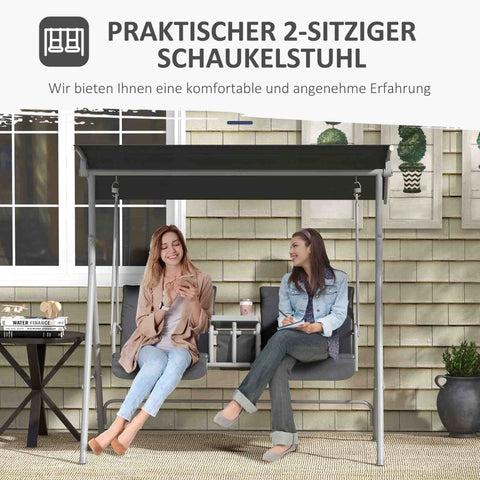 Rootz Hollywood Swing - Porch Swing - 2-Seater Garden Swing - UV Protection - 175cm x 110cm x 165cm