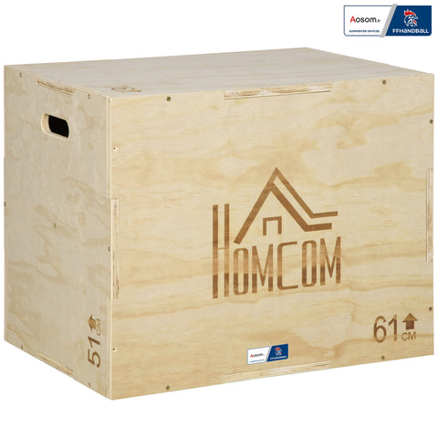 Rootz 3 in 1 Plyo Box - Jump Box - Crossfit Equipment - Enhance Jump Strength - 61x51x76cm Brown
