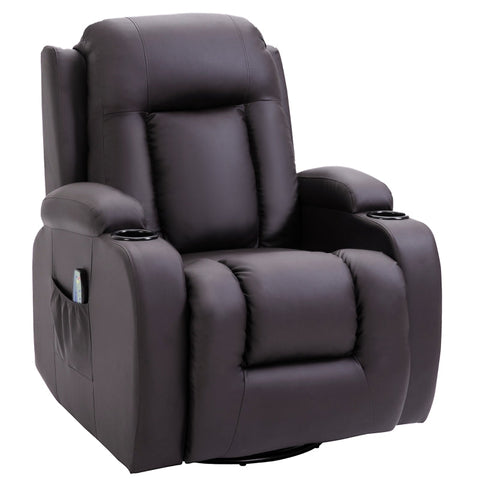 Rootz Massage Chair - Recliner Chair - Vibrating Recliner - Lumbar Support - Faux Leather - 85cm x 94cm x 104cm