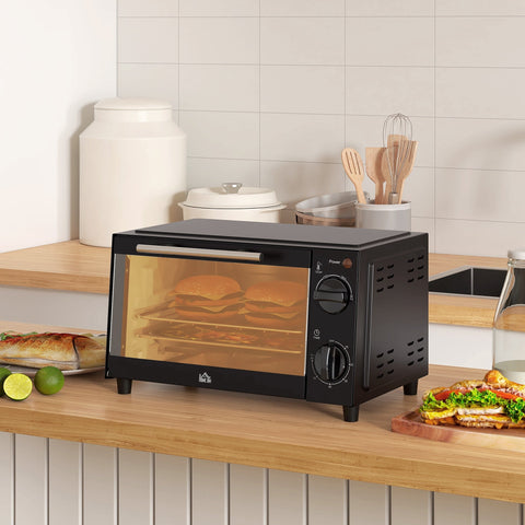 Rootz Mini Oven - Compact Oven - Small Oven - Adjustable Temperature - 35cm x 24.6cm x 20cm