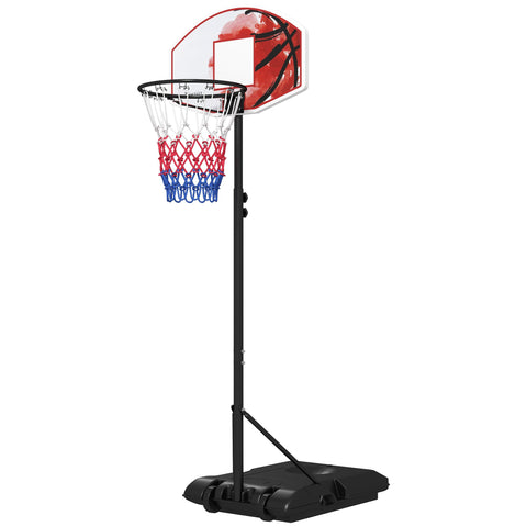 Rootz Freestanding Adjustable Basketball Hoop - Portable Hoop - Moveable Goal - Height Adaptable - 72L x 45.5H cm Backboard