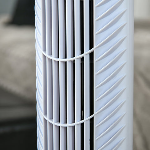 Rootz Quiet Swivel Column Fan - Tower Fan - Oscillating Fan - Remote Control - Ultra Quiet - 20cm x 91.5cm - White