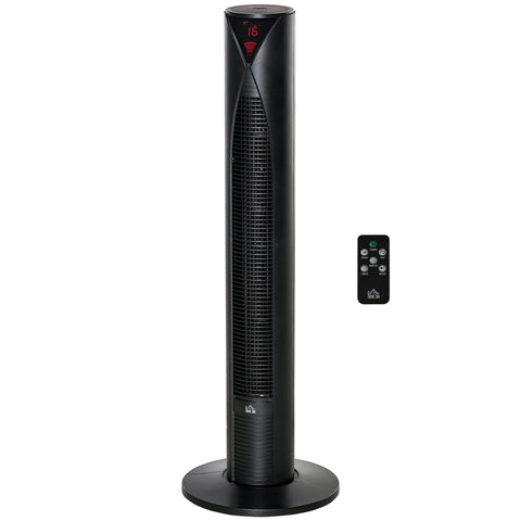 Rootz Quiet Column Fan - Tower Fan - Cooling Appliance - 70° Oscillation - Energy Saving - 31.5 x 31.5 x 96 cm - Black