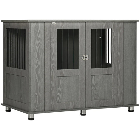 Rootz Dog Crate - 2 Doors - Including Lock - Medium And Large Dogs - Magnetic Door - Gray - 116 cm x 60 cm x 87 cm