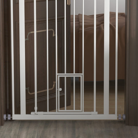 Rootz Pet Safety Gate - Dog Gate - Baby Gate - Automatic Closure - 104cm High - Adjustable 74-80cm Width