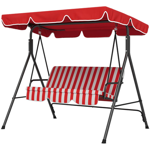 Rootz Garden Swing 3-Seater - Outdoor Patio Swing - Relaxing Lounge - Adjustable Roof - 1.72m x 1.10m x 1.53m